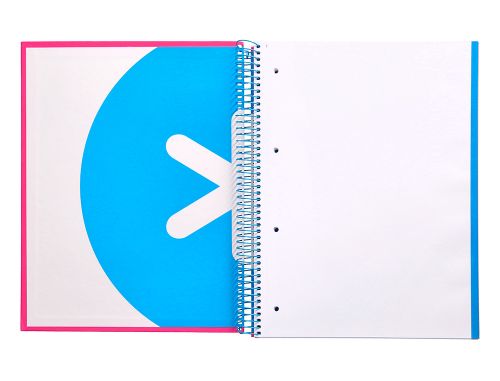 Caderno espiral din a4 antartik capa forrada 120 f 100 gr liso com bandas de cores 4 furos cor rosa fluor ,  , 74626 , 8423473566460